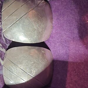 Sterling Silver Large Rectangular Earrings